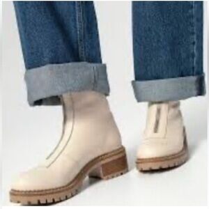 Bertuchi Made In Spain Combat moto leather Zip Lug Boots S-495 Sz 10 / 41 EU